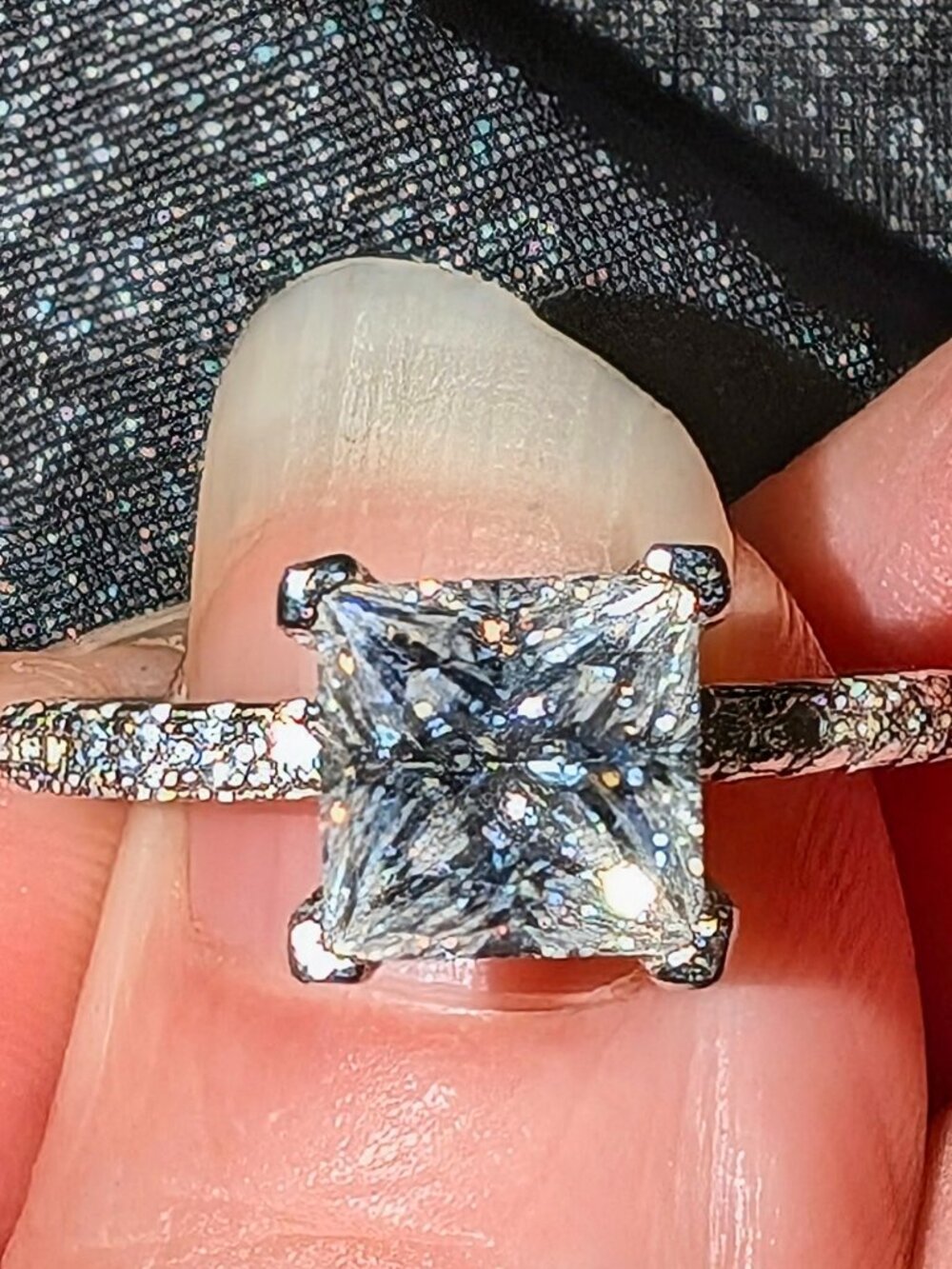 3ct VVS1 moissanite diamond sterling silver ring